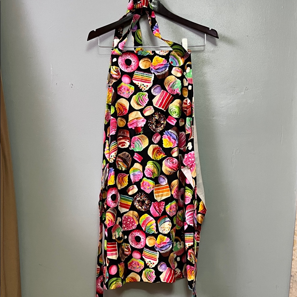 Colorful Rainbow Donut Cake Print Apron